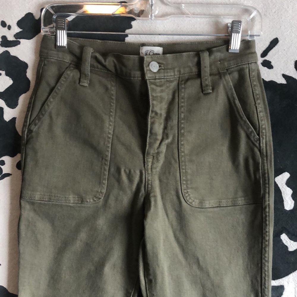 J Crew Khaki/Army Green Straight Leg Crop Pant - Picture 3 of 10